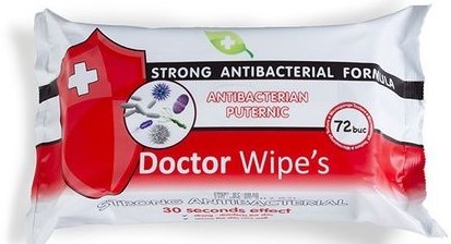Servetele umede antibacteriene, 72 bucati/pachet, Doctor Wipe`s